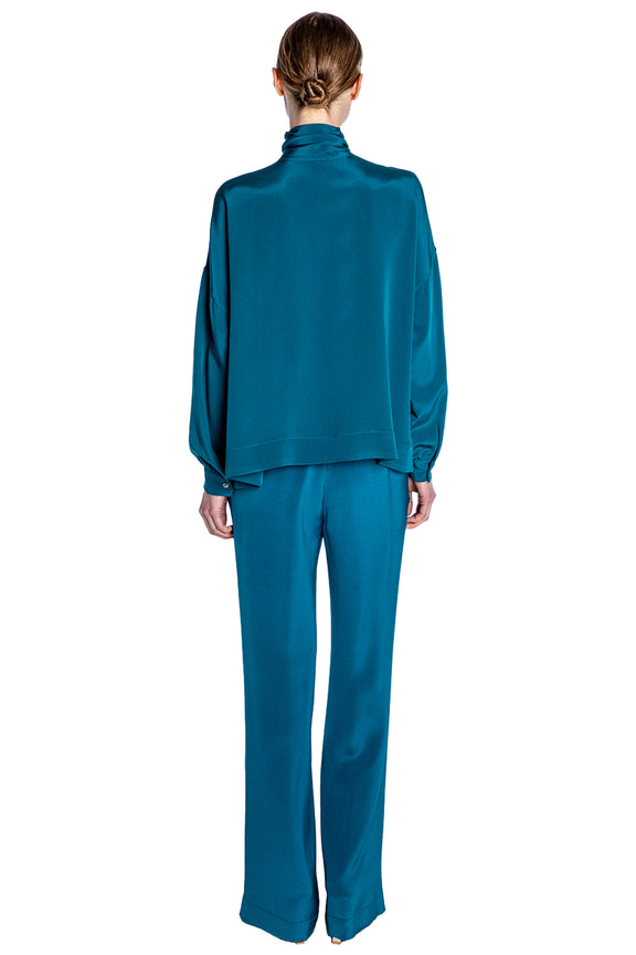 'PEACOCK' TIE BLOUSE - TOPS - Libertine