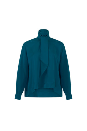 'PEACOCK' TIE BLOUSE