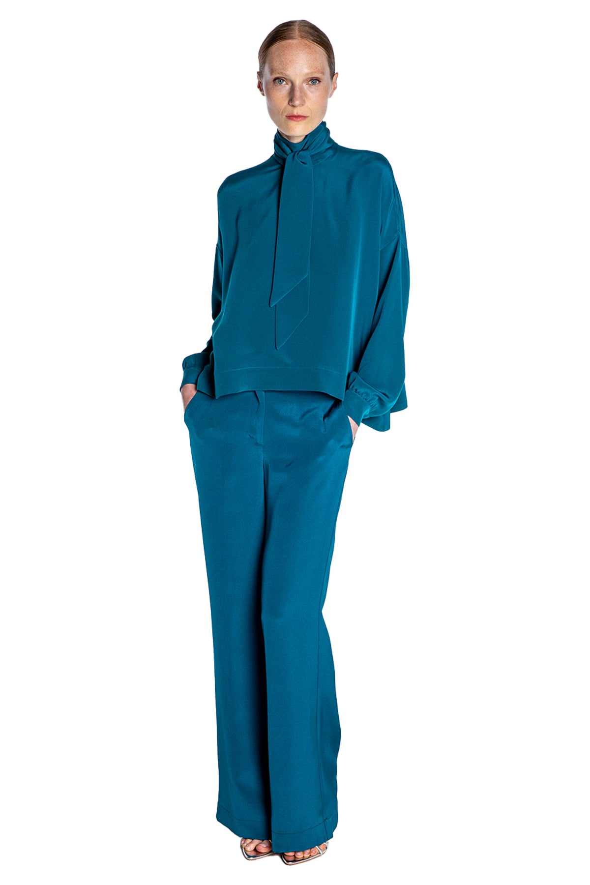 'PEACOCK' TIE BLOUSE - TOPS - Libertine