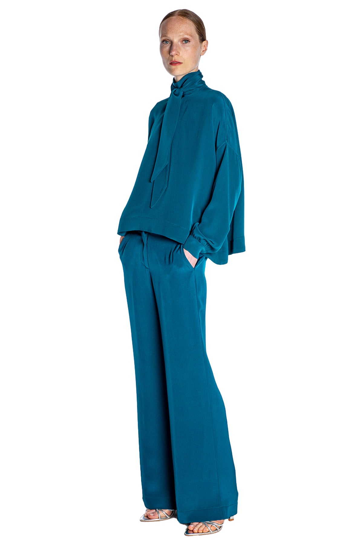 'PEACOCK' TIE BLOUSE - TOPS - Libertine