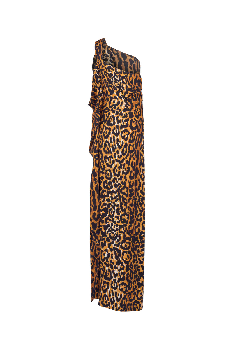 'LEOPARDO' ONE SHOULDER GOWN - DRESSES - Libertine