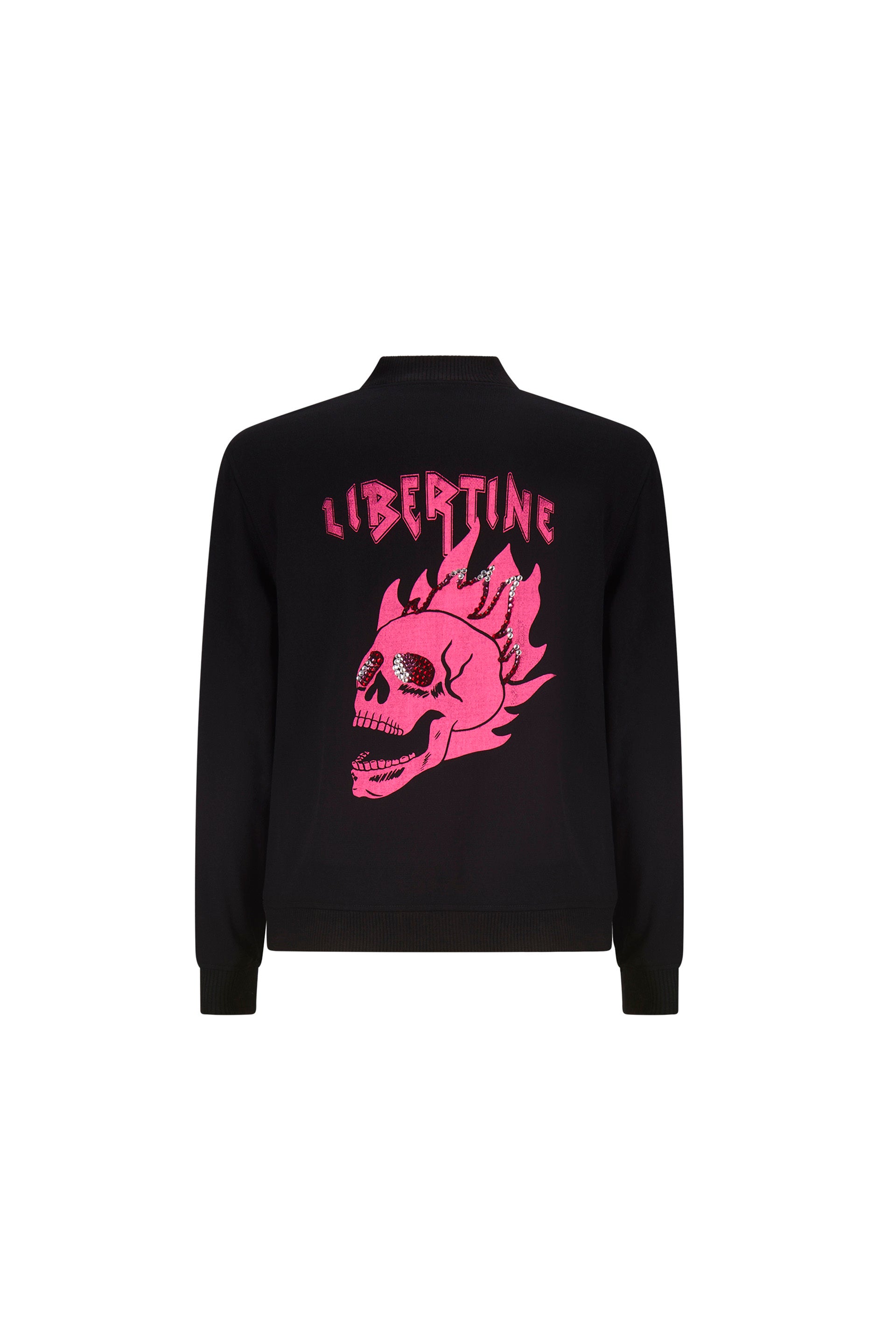 'LIB FLAMING SKULL PINK' BOMBER JACKET -  - Libertine