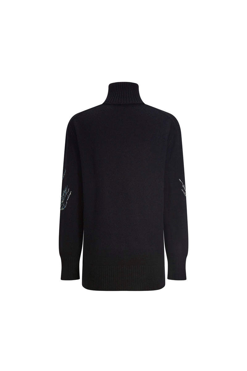 'CRYSTAL FOREST' CASHMERE TURTLENECK SWEATER - - Libertine