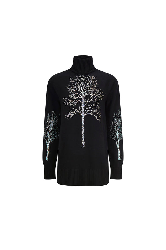 'CRYSTAL FOREST' CASHMERE TURTLENECK SWEATER -  - Libertine