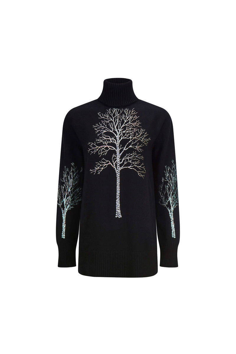 'CRYSTAL FOREST' CASHMERE TURTLENECK SWEATER - - Libertine