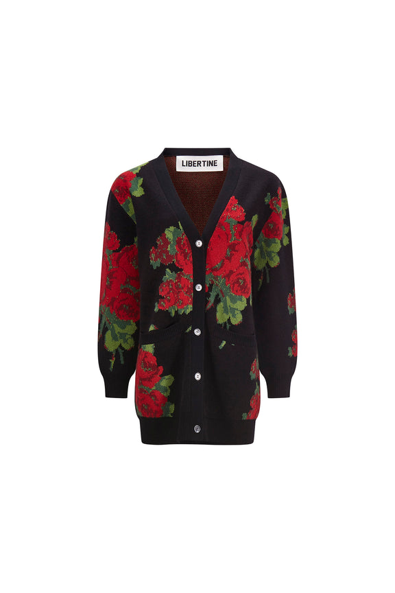 'SEVILLE ROSE' OVERSIZED CARDIGAN -  - Libertine