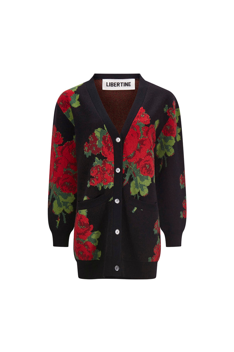 'SEVILLE ROSE' OVERSIZED CARDIGAN - - Libertine