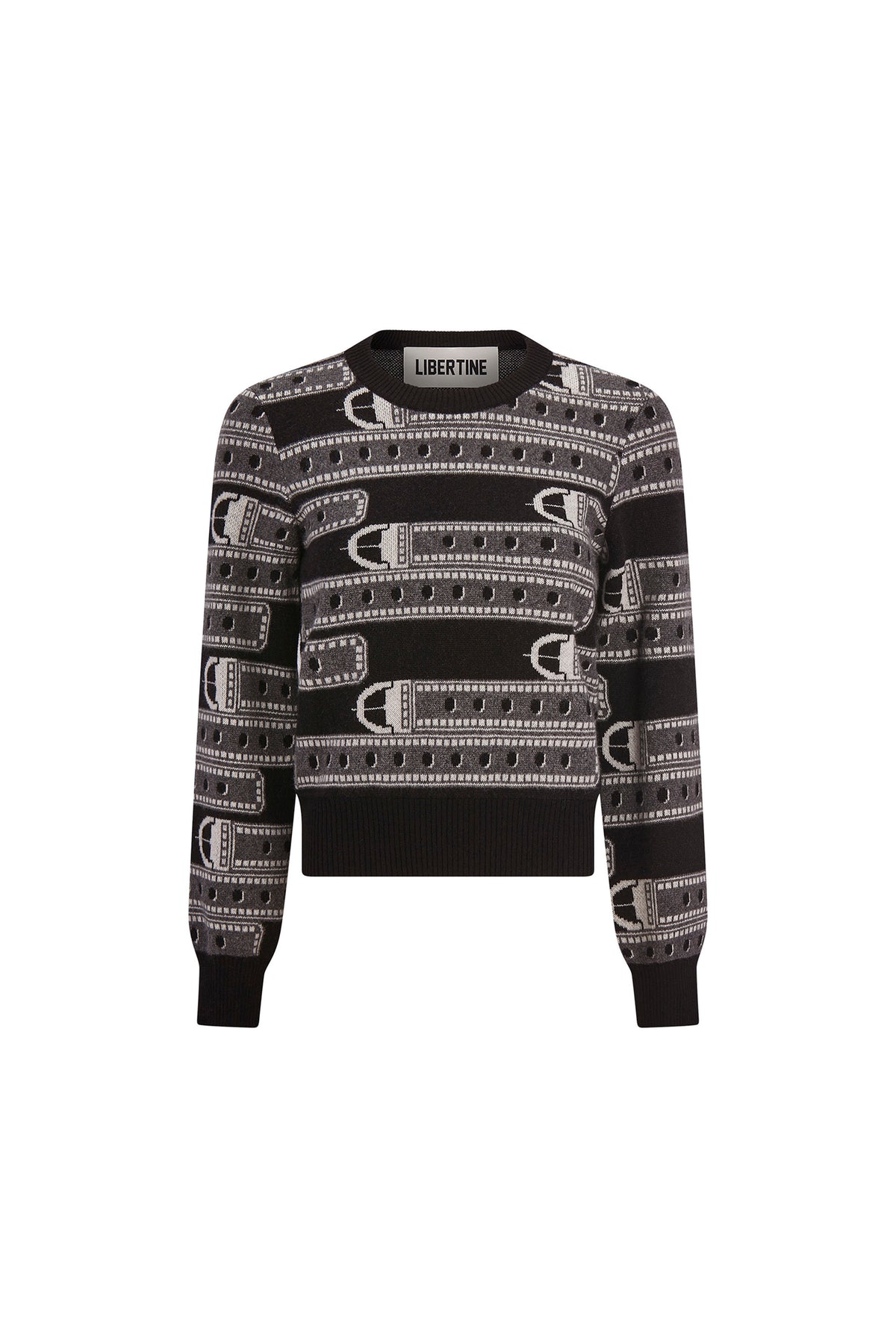 'BELTS' SHRUNKEN PULLOVER SWEATER - - Libertine