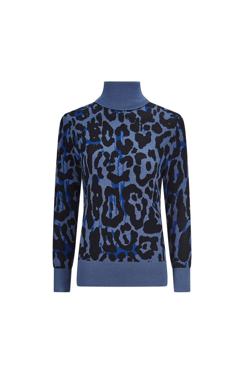 'LONDON LEOPARDO' SLIM TURTLENECK - - Libertine