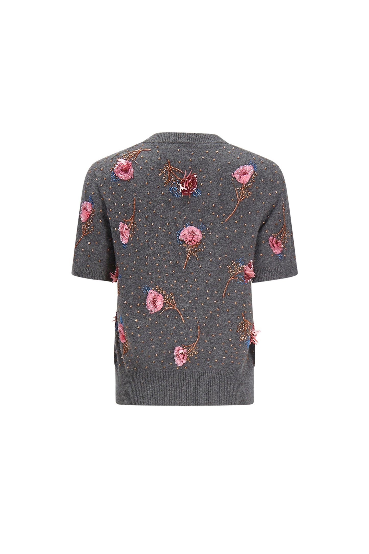 'BLOOMS' EMBELLISHED SHORT SLEEVE PULLOVER - - Libertine