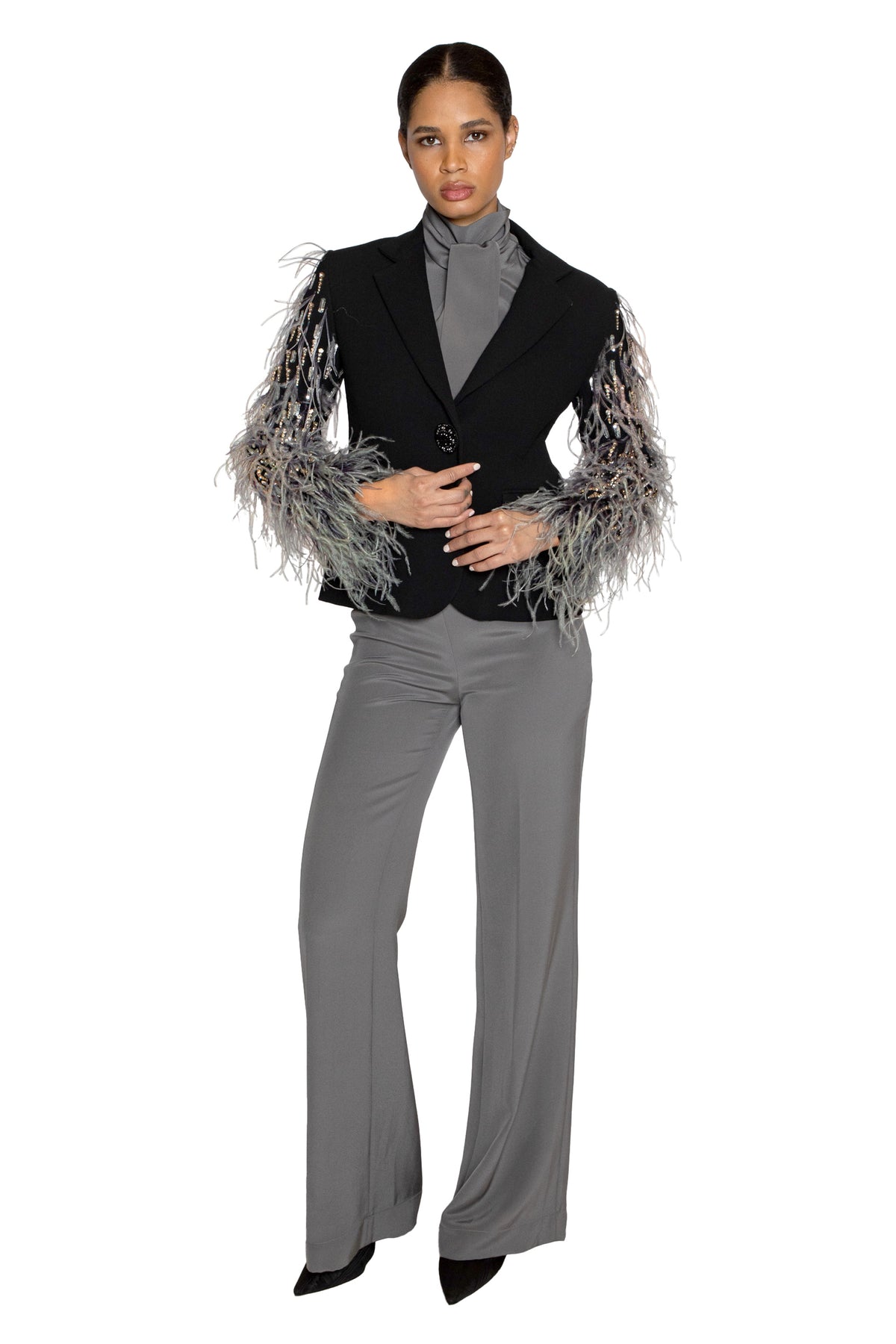 'ACROSS THE UNIVERSE' EMBROIDERED SLEEVE L/S SHORT JACKET - - Libertine