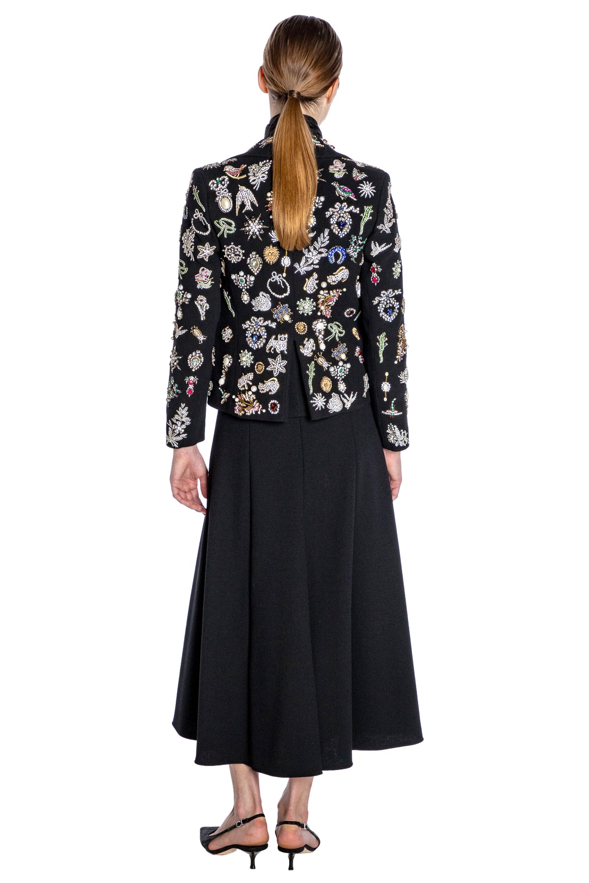 'EMBROIDERED BLACK DIAMOND PINS' L/S SHORT JACKET - - Libertine