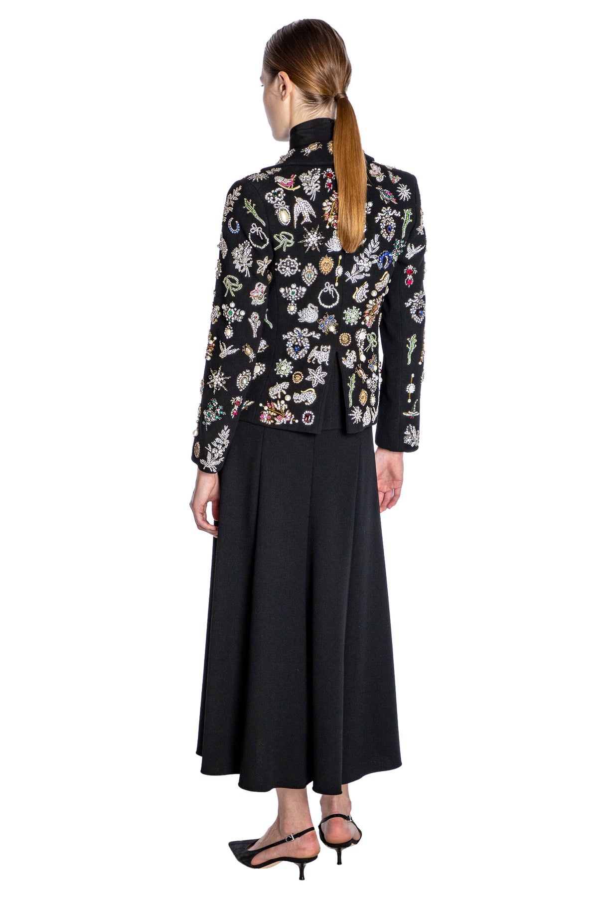 'EMBROIDERED BLACK DIAMOND PINS' L/S SHORT JACKET - - Libertine