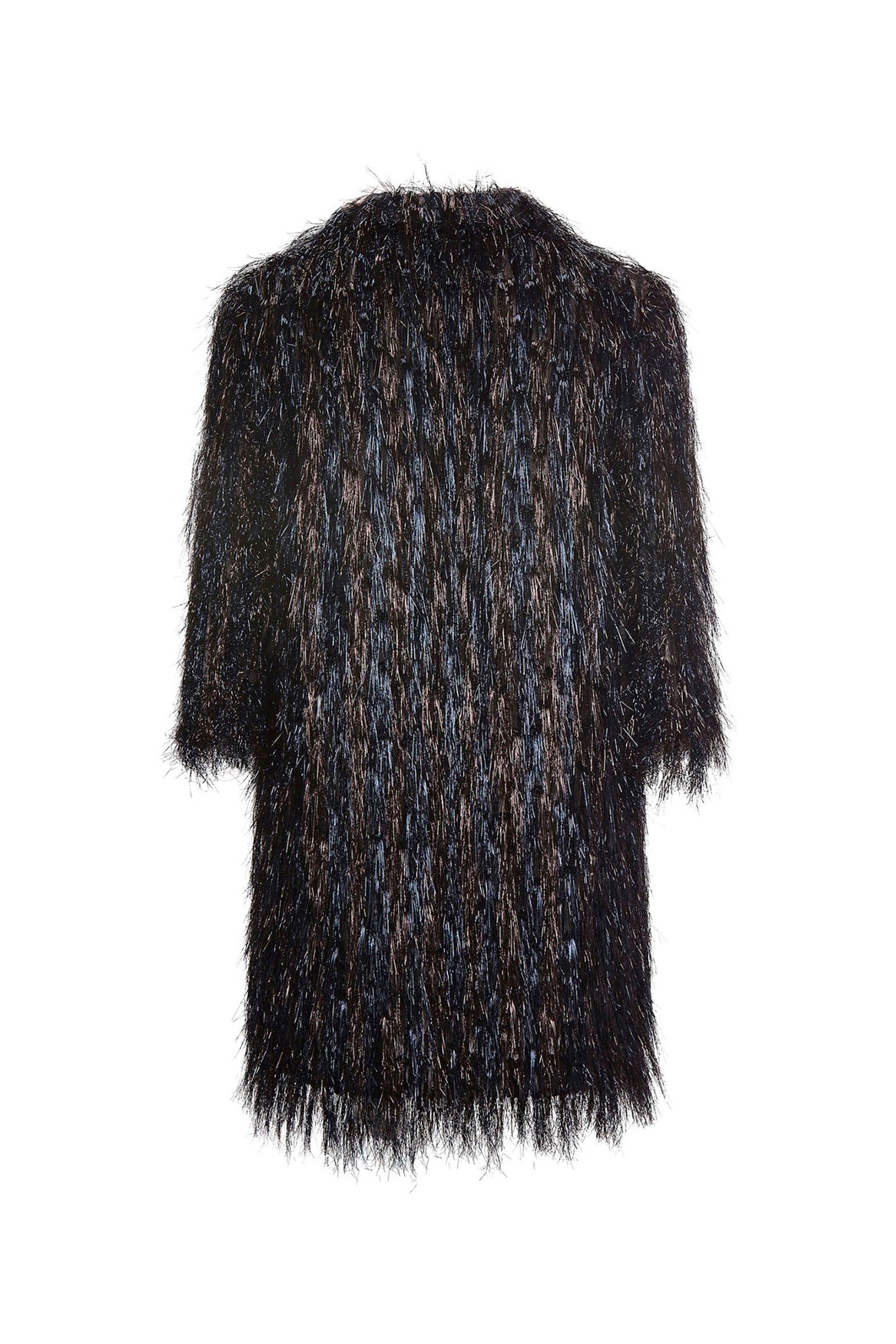 'GLAMOUR MONSTER' INKY BLACK OPEN LAPEL COAT - COATS - Libertine