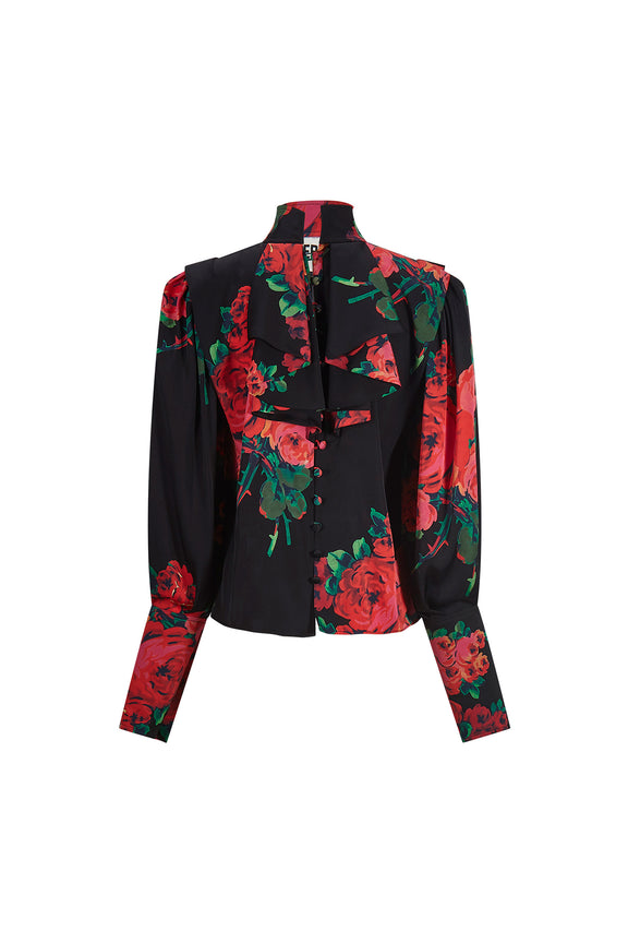 'SEVILLE ROSE' BISHOP SLEEVE BLOUSE -  - Libertine