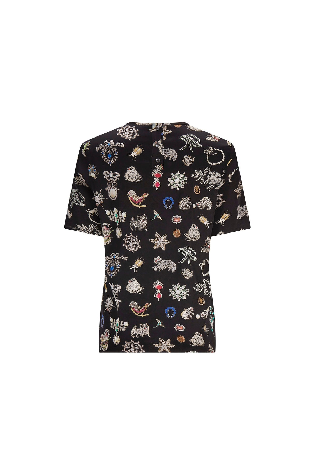 'BLACK DIAMOND PINS' SHORT SLEEVE BLOUSE - - Libertine