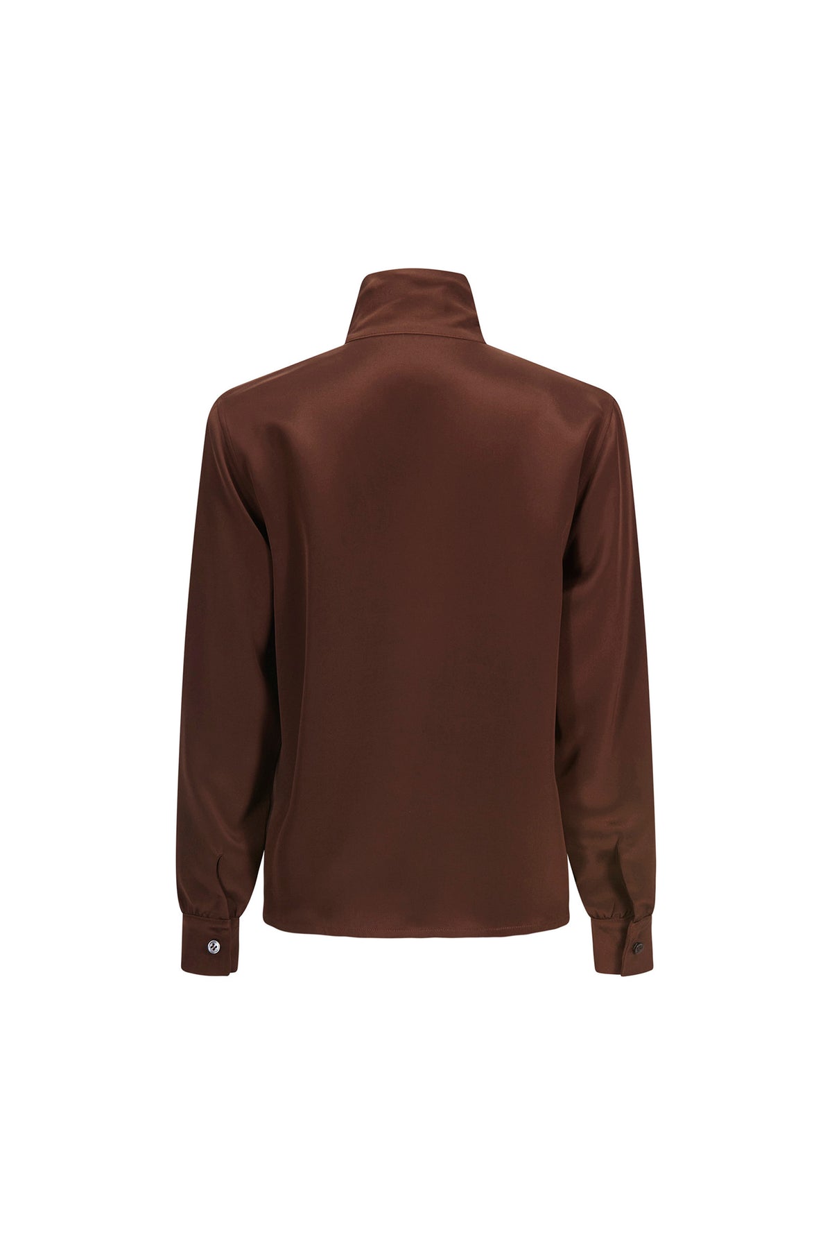'COCOA POWDER' SLIM KEITH TIE BLOUSE - - Libertine