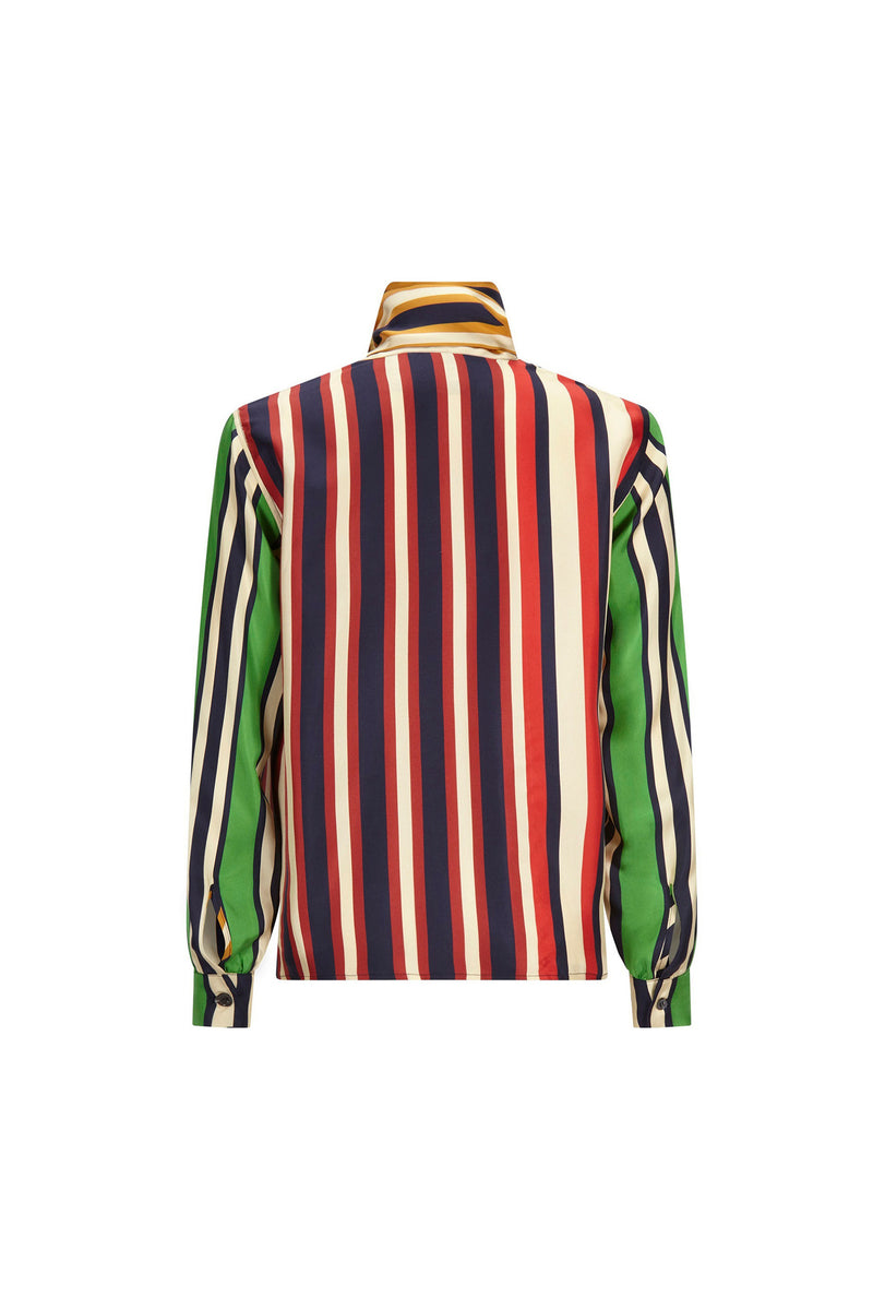 'ETON STRIPE' SLIM KEITH TIE BLOUSE - TOPS - Libertine