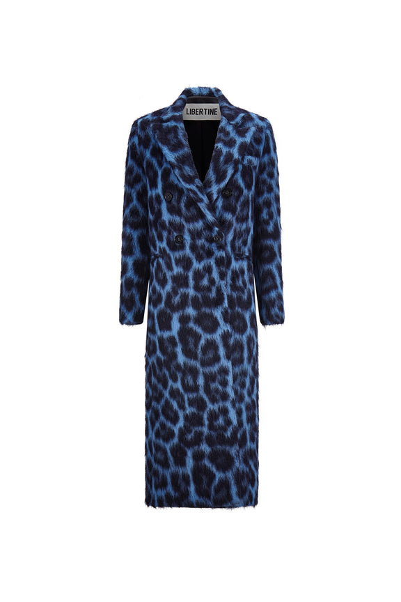 'LONDON LEOPARDO' MIDI LENGTH DOUBLE BREASTED COAT -  - Libertine