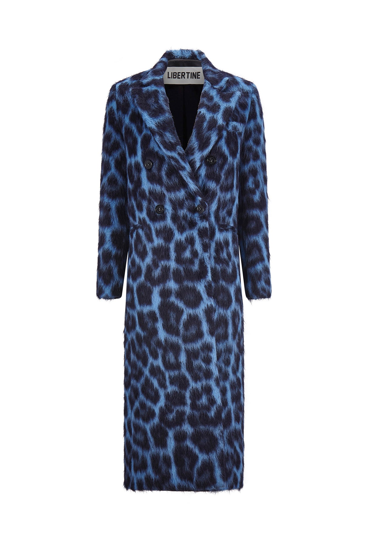 'LONDON LEOPARDO' MIDI LENGTH DOUBLE BREASTED COAT - - Libertine