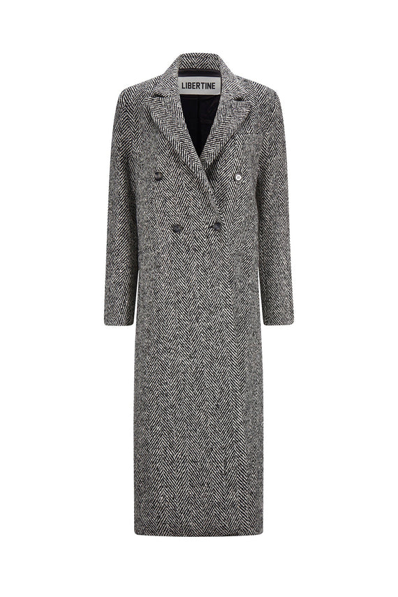 'HEAVY STARDUST' MIDI LENGTH DOUBLE BREASTED COAT - - Libertine - Main image