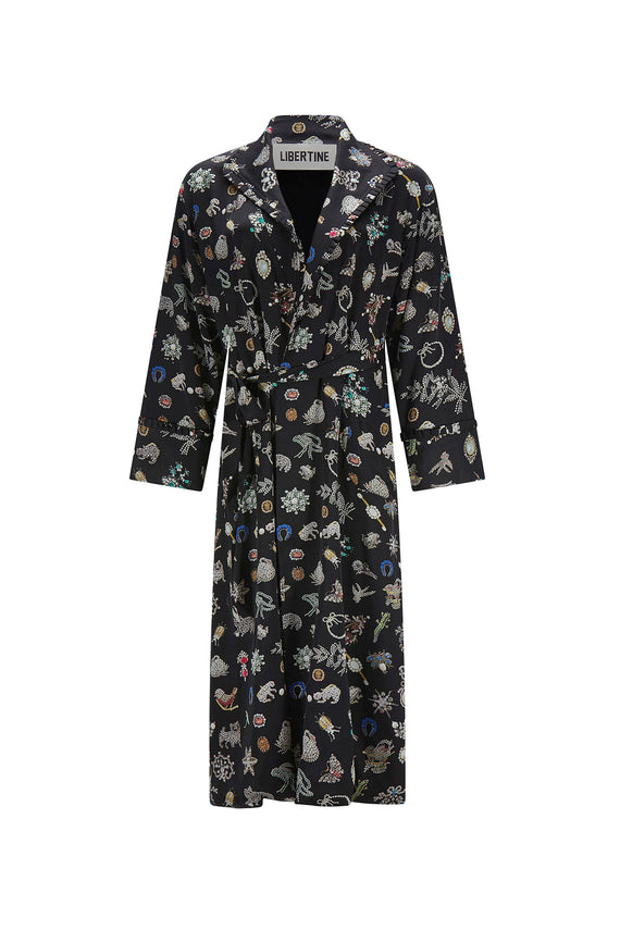 'BLACK DIAMOND PINS' ROBE COAT - - Libertine