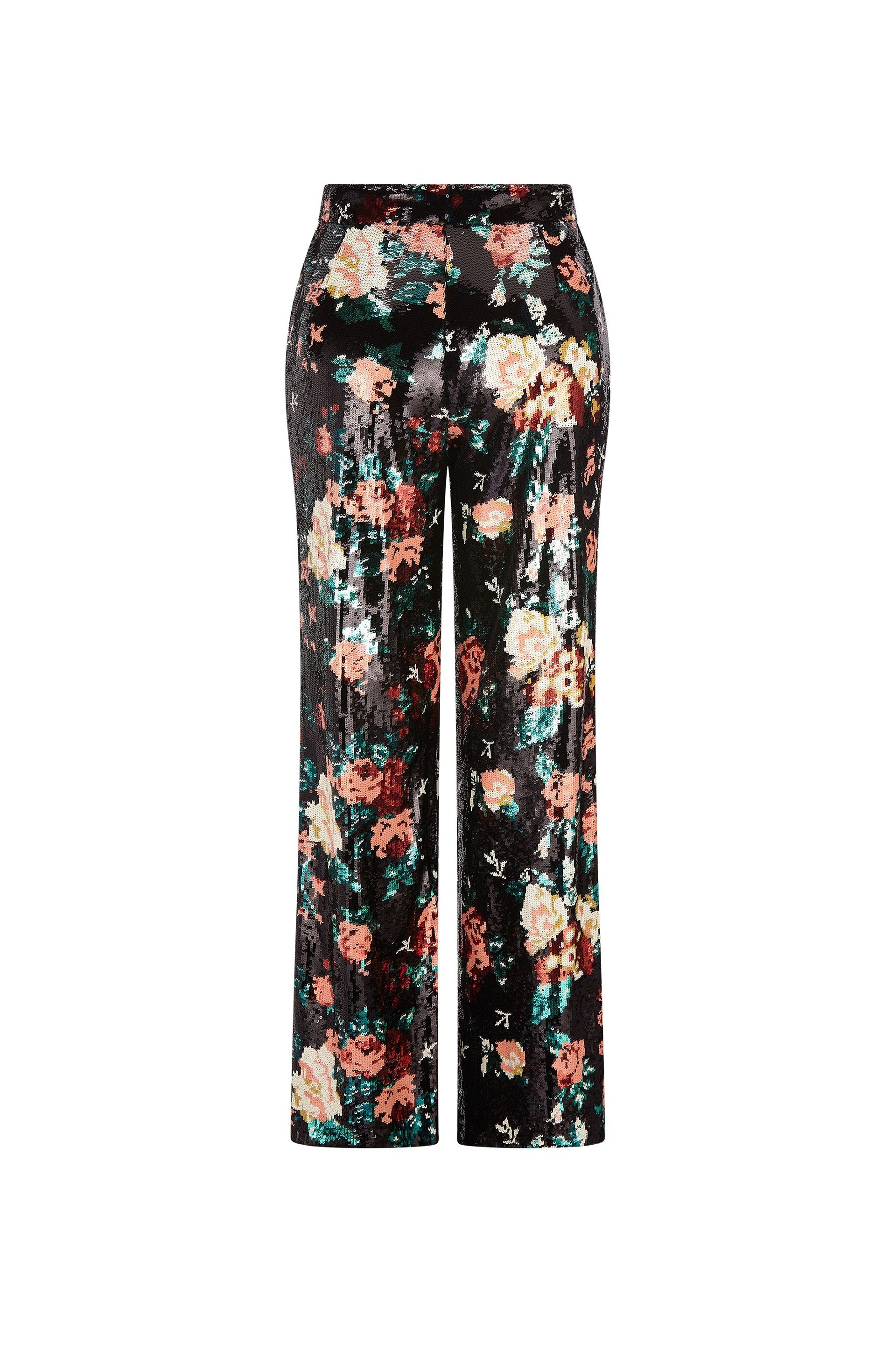 'EMMA BLACK SEQUIN FLORAL' WIDE LEG PANTS -  - Libertine