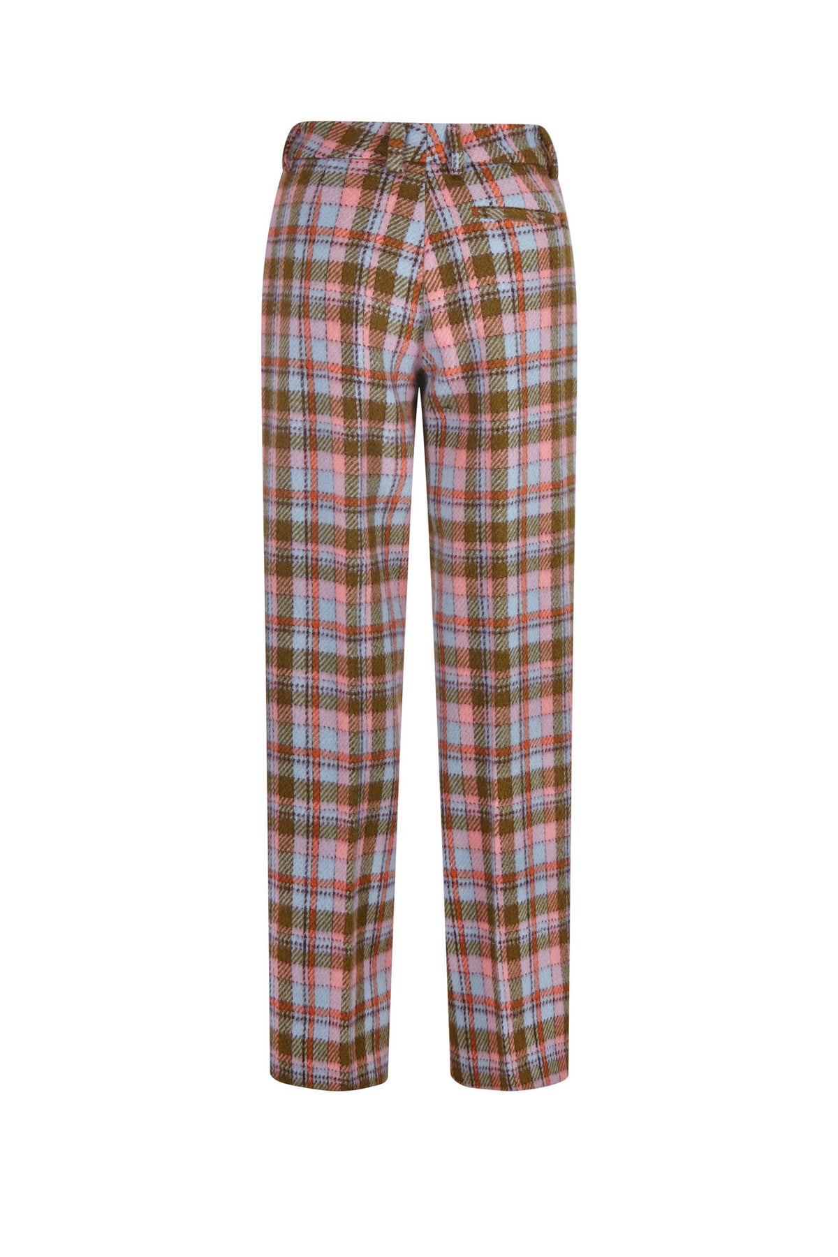 'WOOLIE PINK TARTAN' PLEATED PANTS - - Libertine