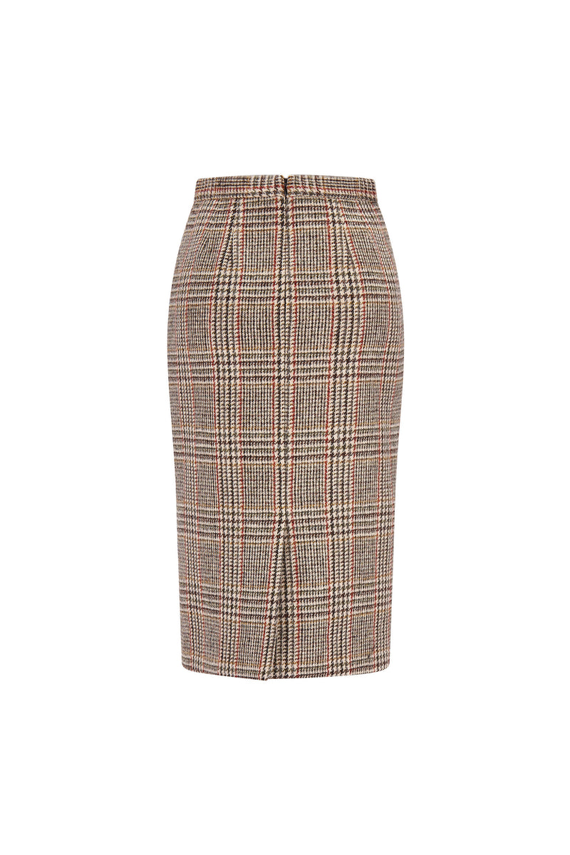 'HOUNDSTOOTH' CLASSIC PENCIL SKIRT - - Libertine