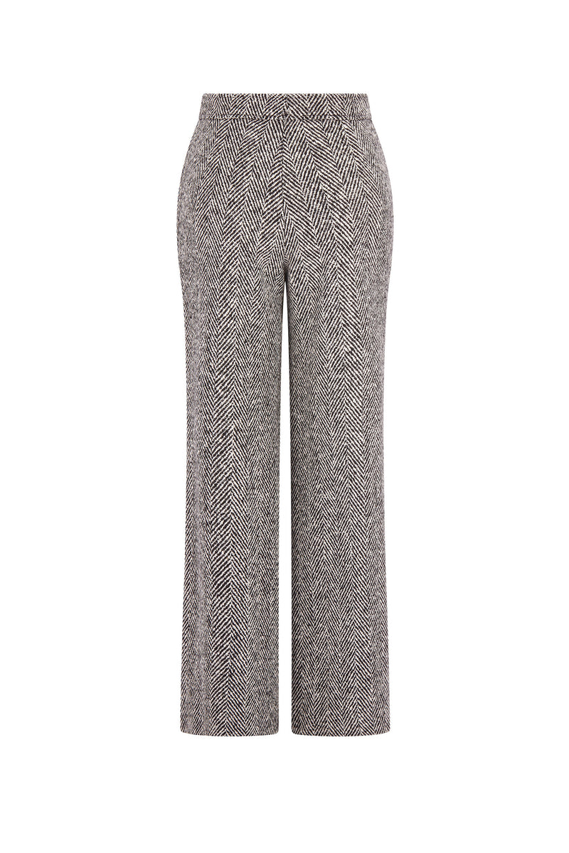 'HERRINGBONE' NEW WIDE LEG PANTS - - Libertine