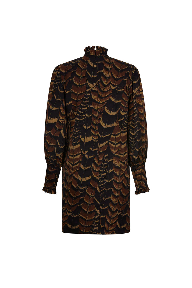 'FEATHERS' MOCK NECK DRESS - - Libertine