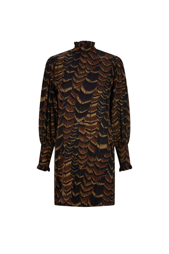 'FEATHERS' MOCK NECK DRESS - - Libertine - Main image