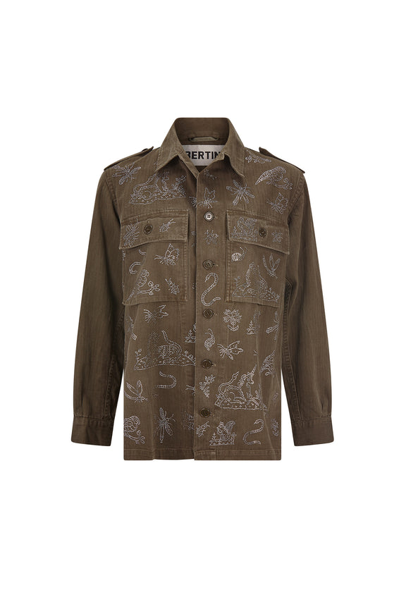 'ELIZABETHAN STUMP WORK' VINTAGE FRENCH MILITARY JACKET -  - Libertine