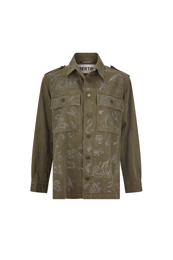 'ELIZABETHAN STUMP WORK' VINTAGE FRENCH MILITARY JACKET - - Libertine - Main image