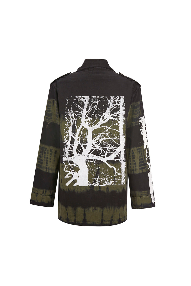 'MIDNIGHT FOREST' TIE DYE VINTAGE FRENCH MILITARY JACKET - - Libertine