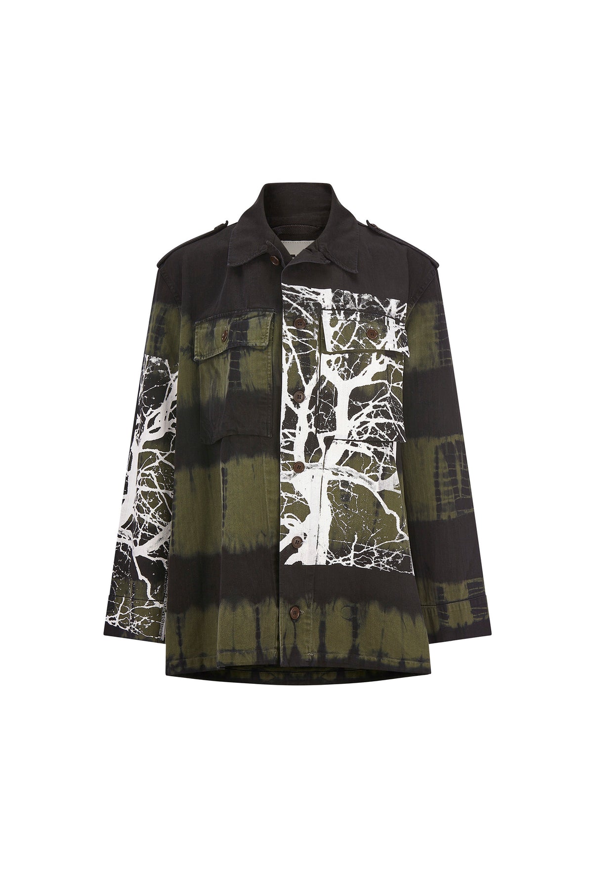 'MIDNIGHT FOREST' TIE DYE VINTAGE FRENCH MILITARY JACKET - - Libertine