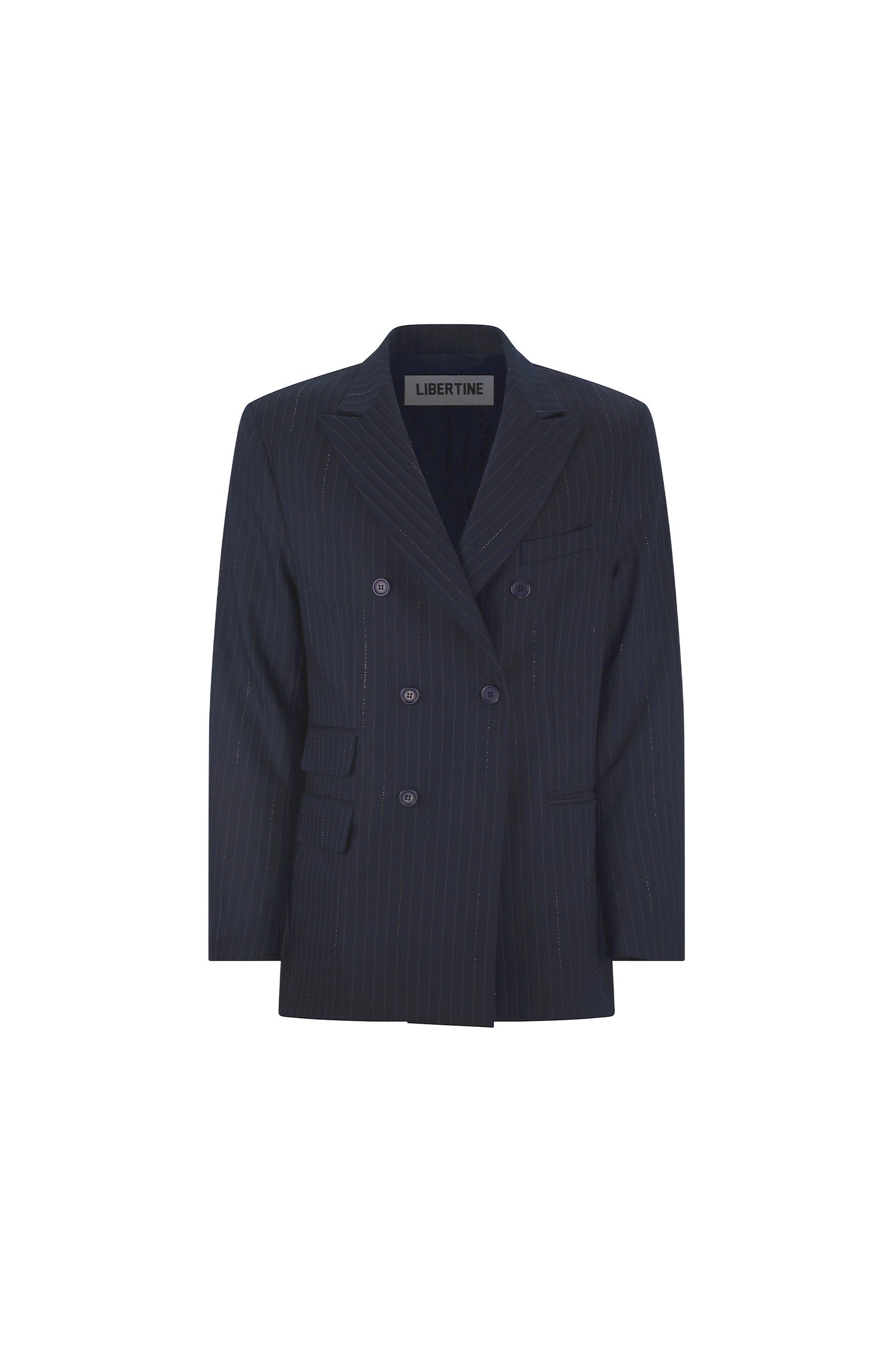 'CRYSTAL PINSTRIPE' DOUBLE BREASTED JACKET -  - Libertine