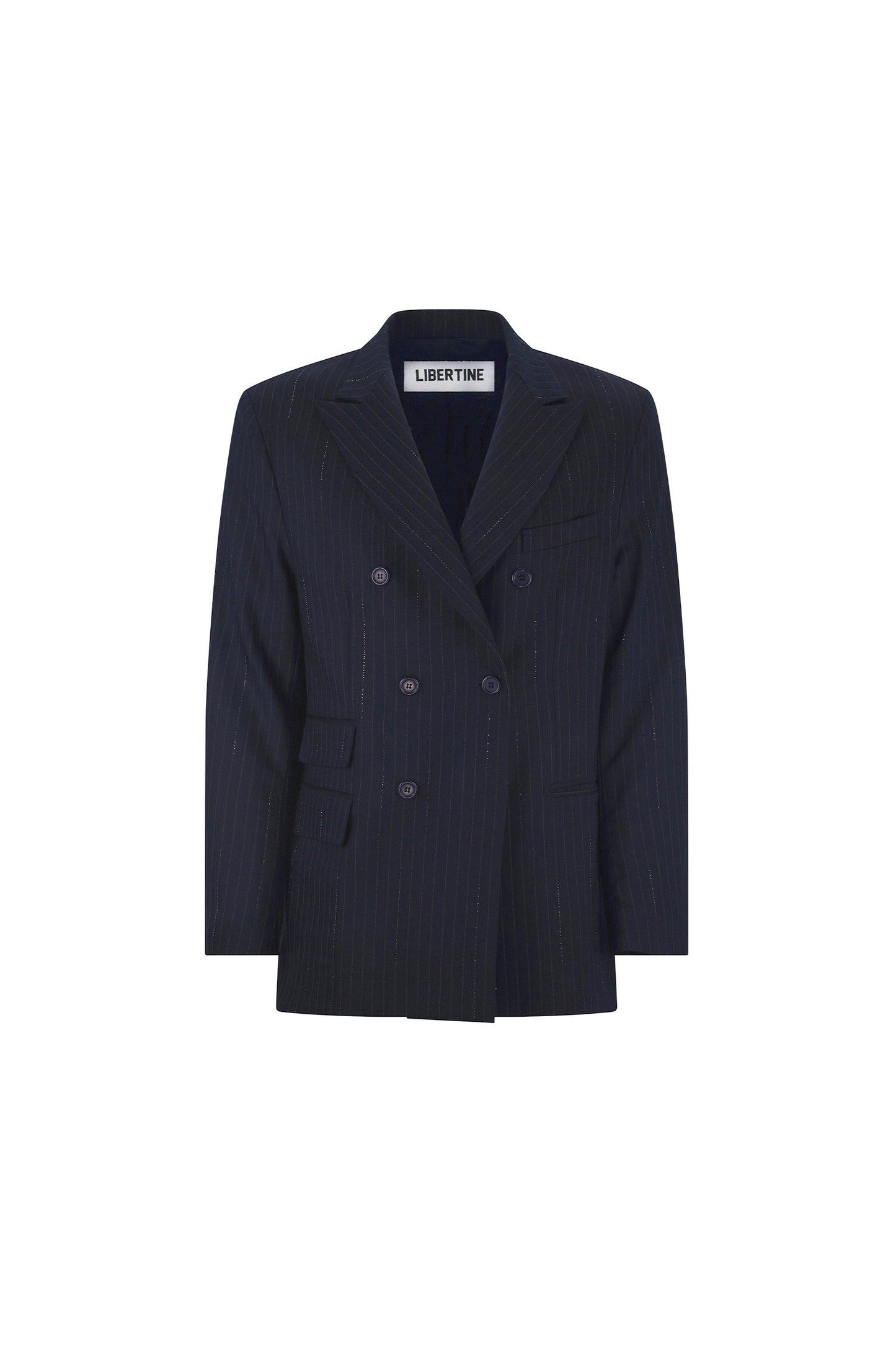 'CRYSTAL PINSTRIPE' DOUBLE BREASTED JACKET -  - Libertine