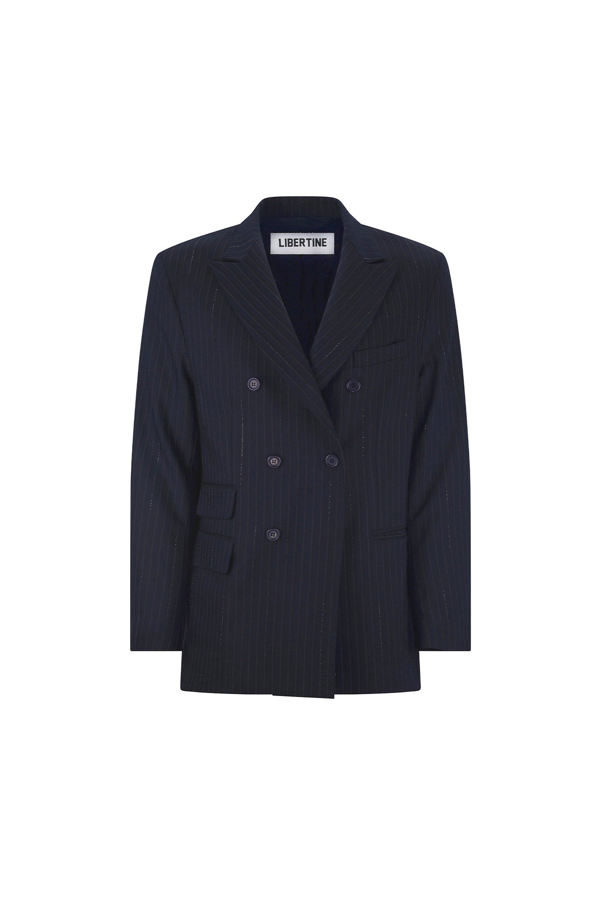 'CRYSTAL PINSTRIPE' DOUBLE BREASTED JACKET - - Libertine