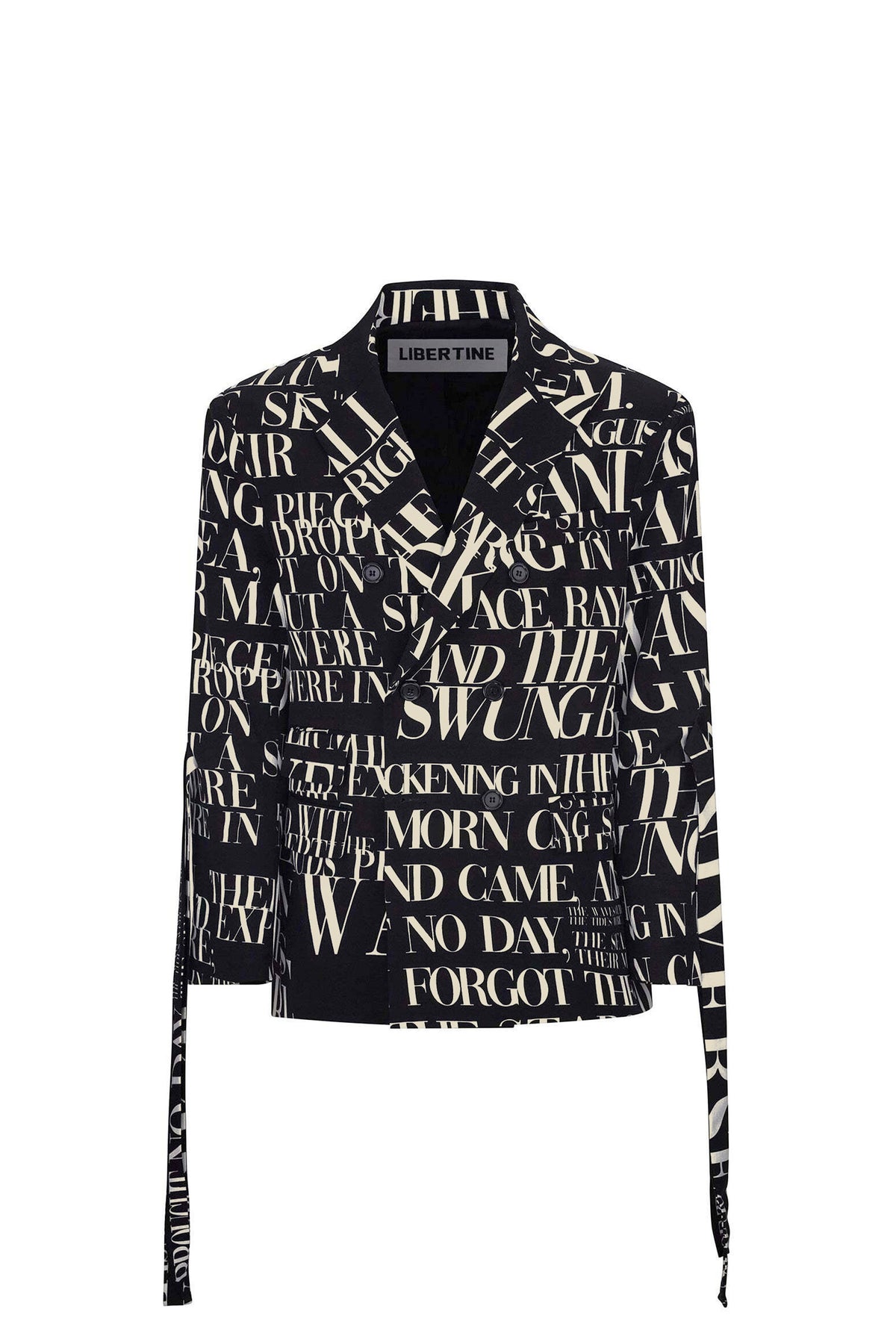 'POEME NOIR' MENS DOUBLE BREASTED JACKET WITH STRAPS - - Libertine
