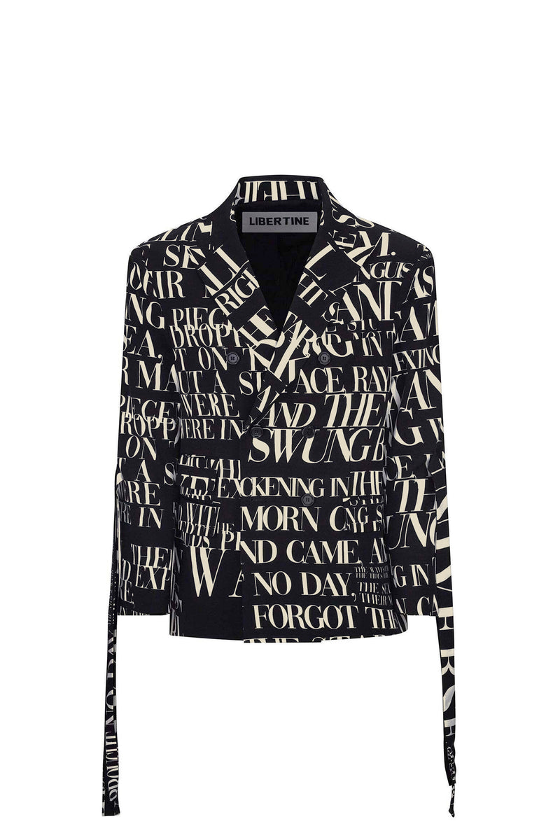 'POEME NOIR' MENS DOUBLE BREASTED JACKET WITH STRAPS - - Libertine