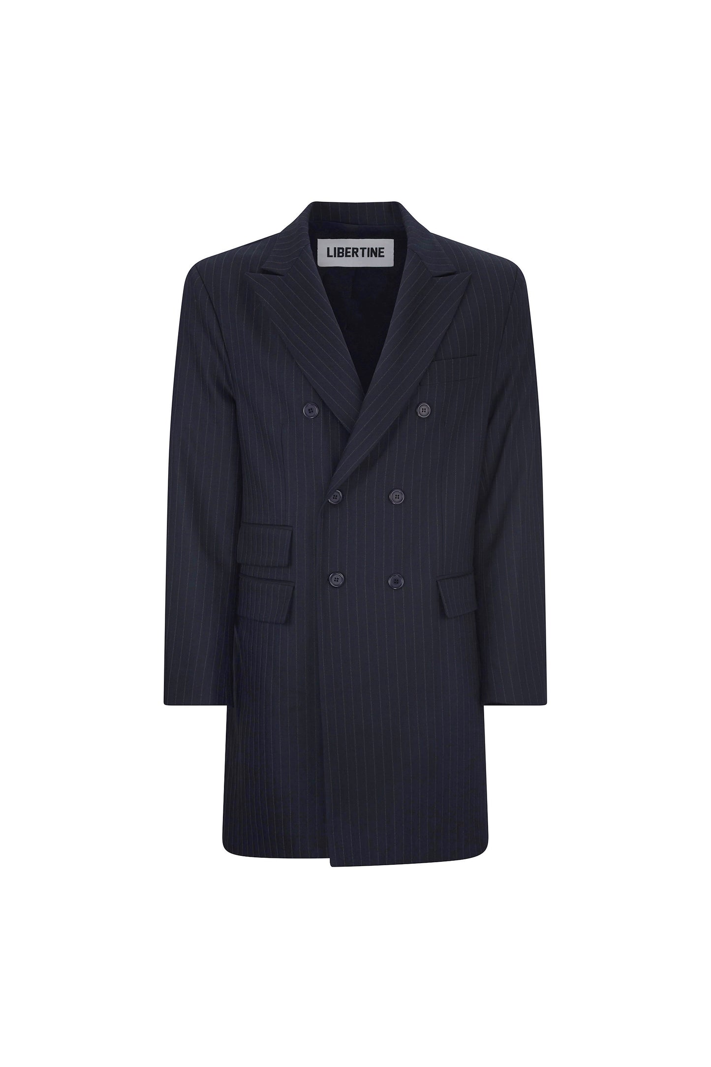 'CRYSTAL PINSTRIPE' DOUBLE BREASTED COAT -  - Libertine