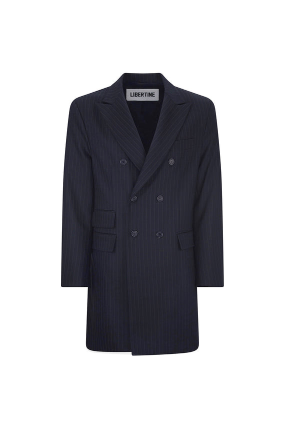 'CRYSTAL PINSTRIPE' DOUBLE BREASTED COAT - - Libertine - Main image