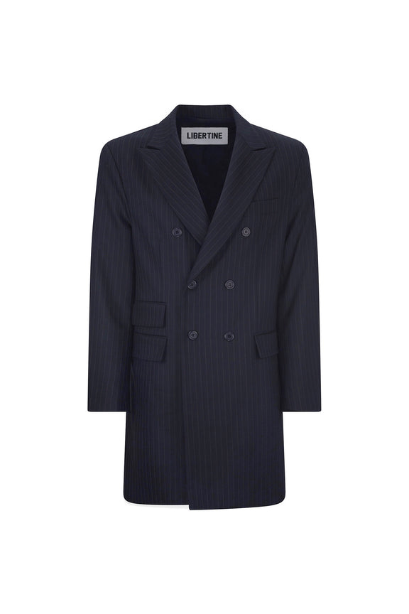 'CRYSTAL PINSTRIPE' DOUBLE BREASTED COAT - - Libertine