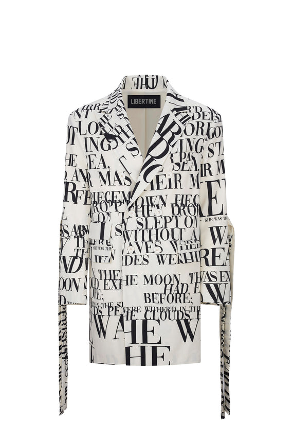 'POEME BLANC' MENS DOUBLE BREASTED COAT WITH STRAPS - - Libertine - Main image