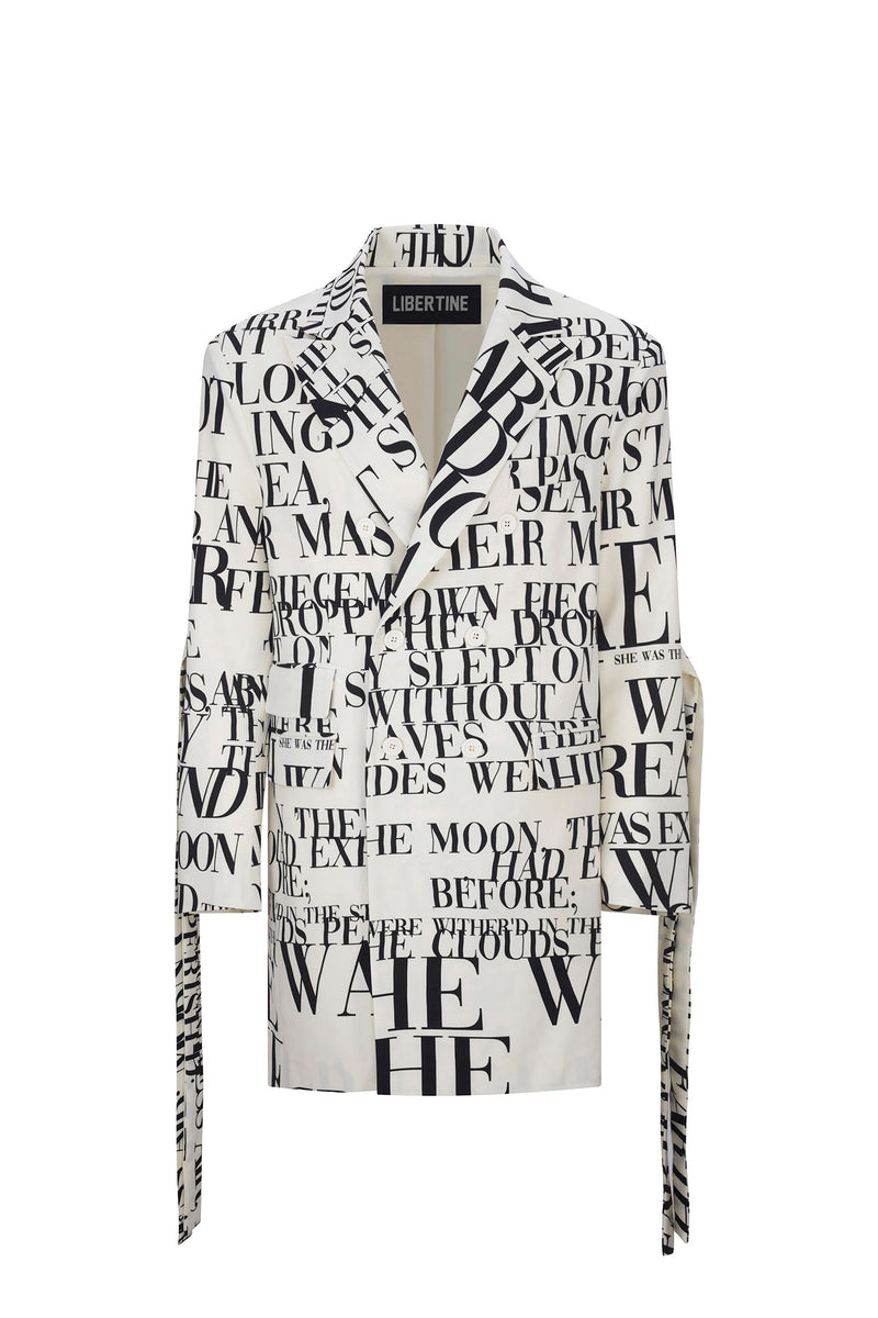 'POEME BLANC' MENS DOUBLE BREASTED COAT WITH STRAPS - - Libertine