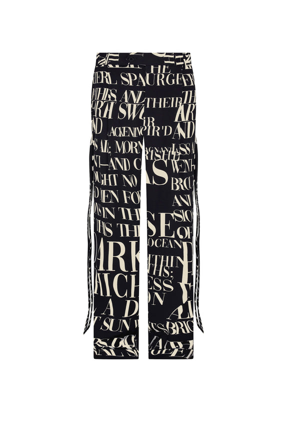 'POEME NOIR' WIDE LEG TROUSER WITH STRAPS - - Libertine - Main image