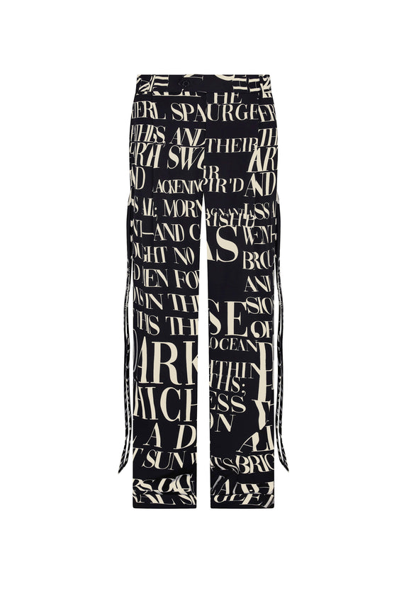 'POEME NOIR' WIDE LEG TROUSER WITH STRAPS -  - Libertine