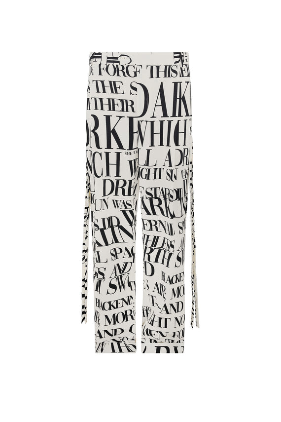 'POEME BLANC' WIDE LEG TROUSER WITH STRAPS - - Libertine - Main image