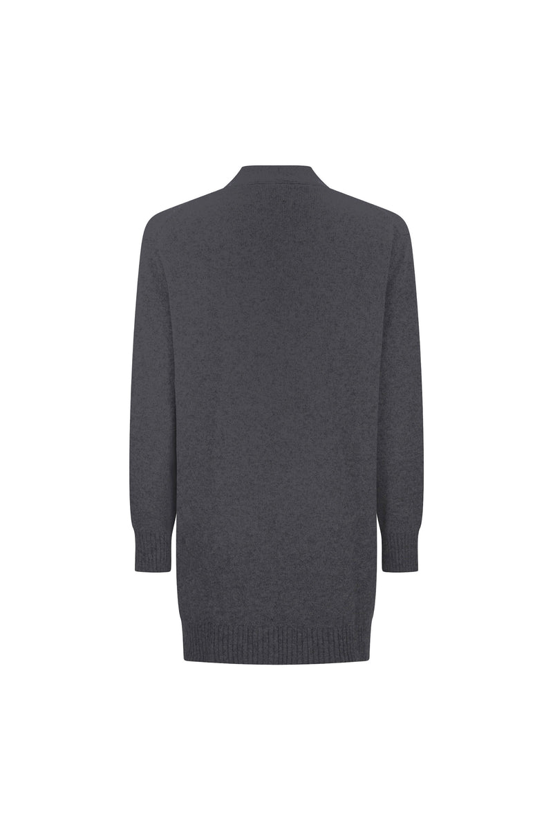 'GEOMETRIC' OVERSIZED CHARCOAL CARDIGAN - - Libertine